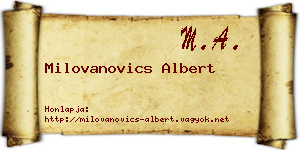 Milovanovics Albert névjegykártya